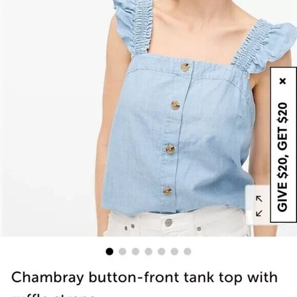 J.CREW Tops - J. CREW CHAMBRAY BUTTON FRONT TANK TOP SIZE S
